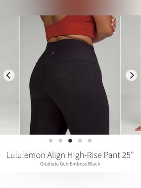 Lululemon Align High-Rise Leggings in Black with Subtle Geo Emboss